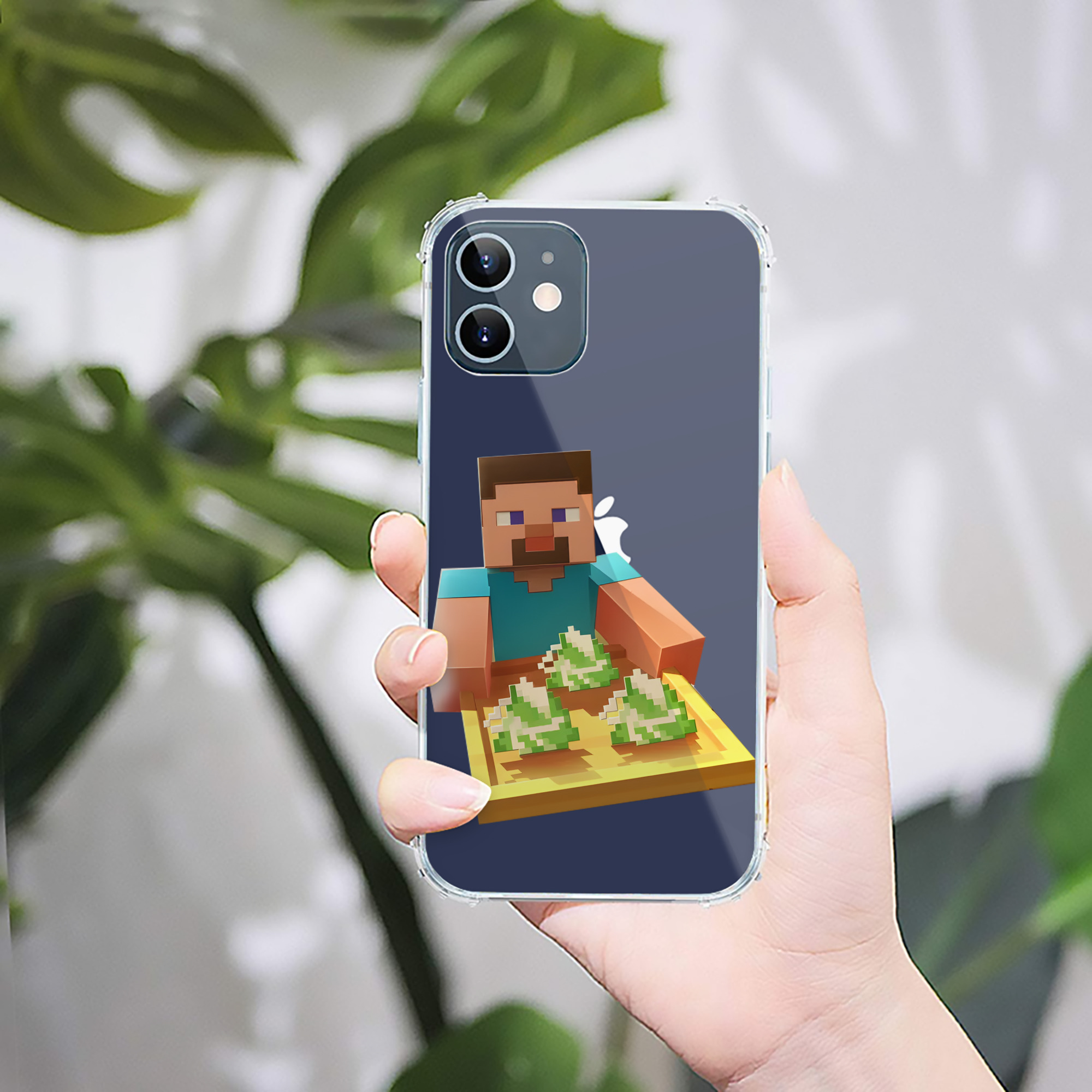 （画像用） マインクラフト ブロックの世界 Minecraft MC Block world 【iPhone 12シリーズ対応】透明スマホケース（クリアソフトケース）